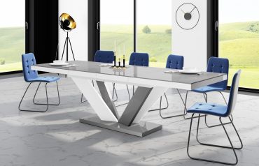 Stół rozkładany VIVA 2 160 - Szary / Biały (nogi mieszane)